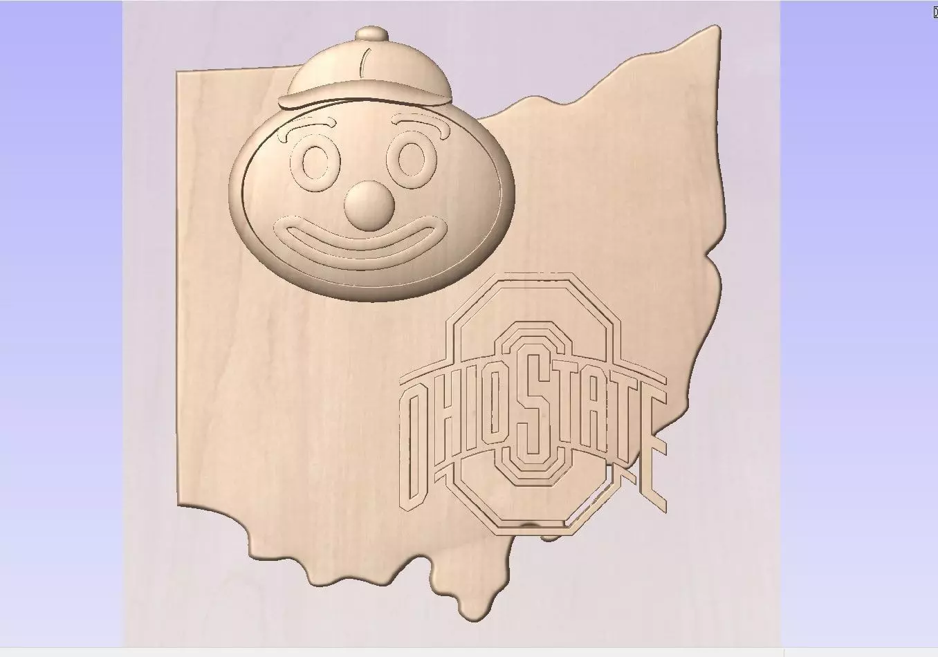 OHIO STATE MAP 3D print model_0