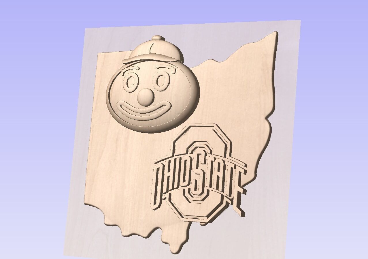 OHIO STATE MAP 3D print model_1