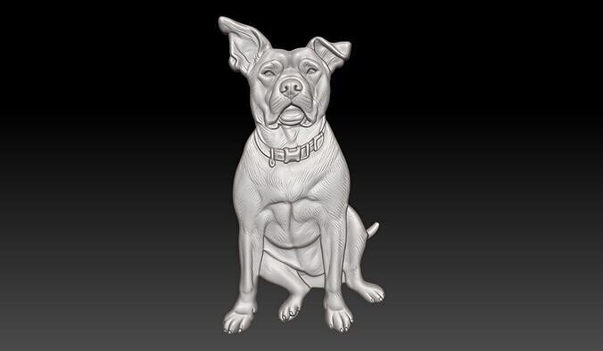 3D DOG ENGRAVING 3D print model