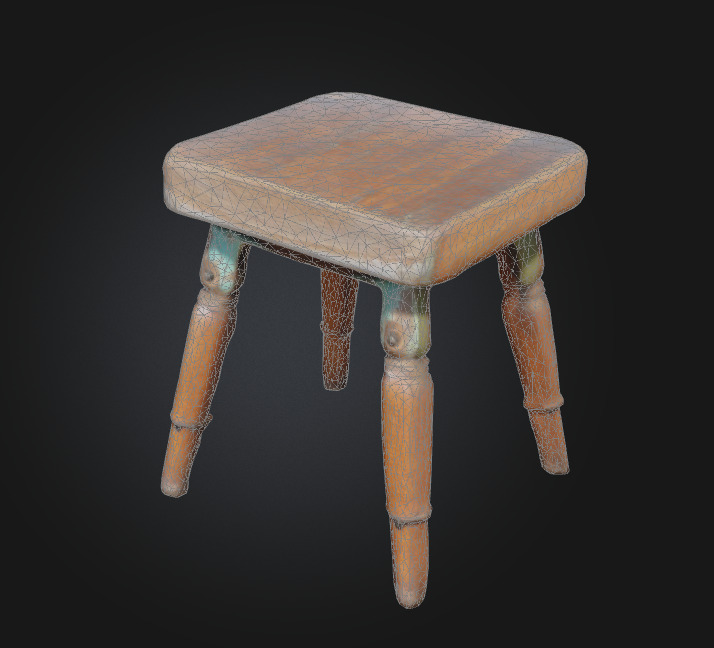 Colorful Stool 3D model_1