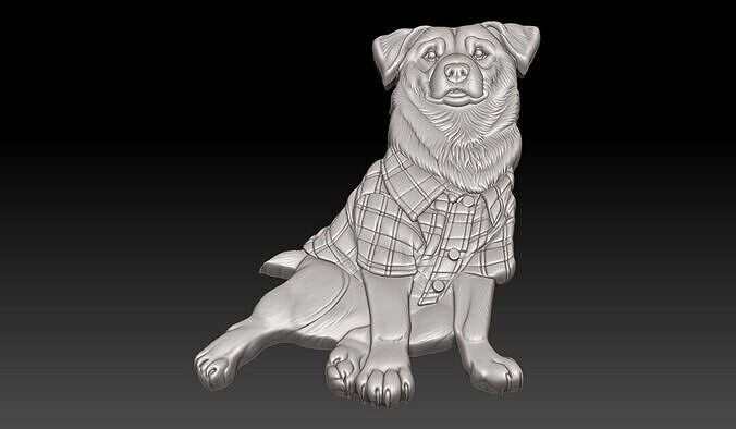 DOG ENGRAVING 3D print model