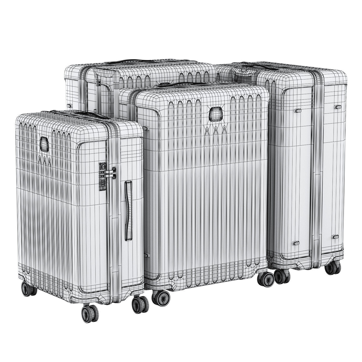 Brics capri suitcase set 3D model_6