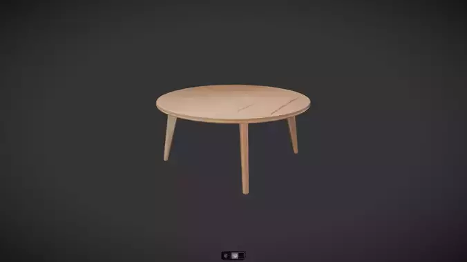 wooden coffee table with three legs