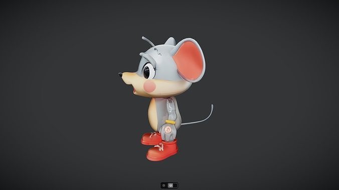 cartoon mouse character with big ears 3D model