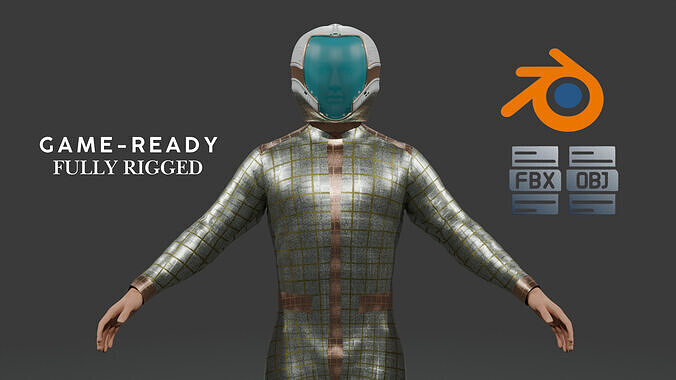 Astronaut Character 3D Model  Game-Ready and Fully Rigged Low-poly 3D model