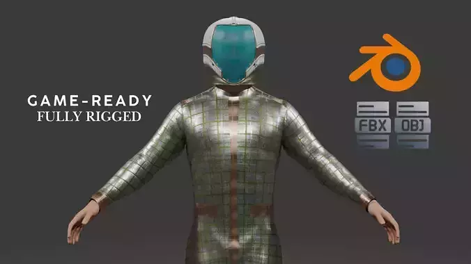 Astronaut Character 3D Model  Game-Ready and Fully Rigged