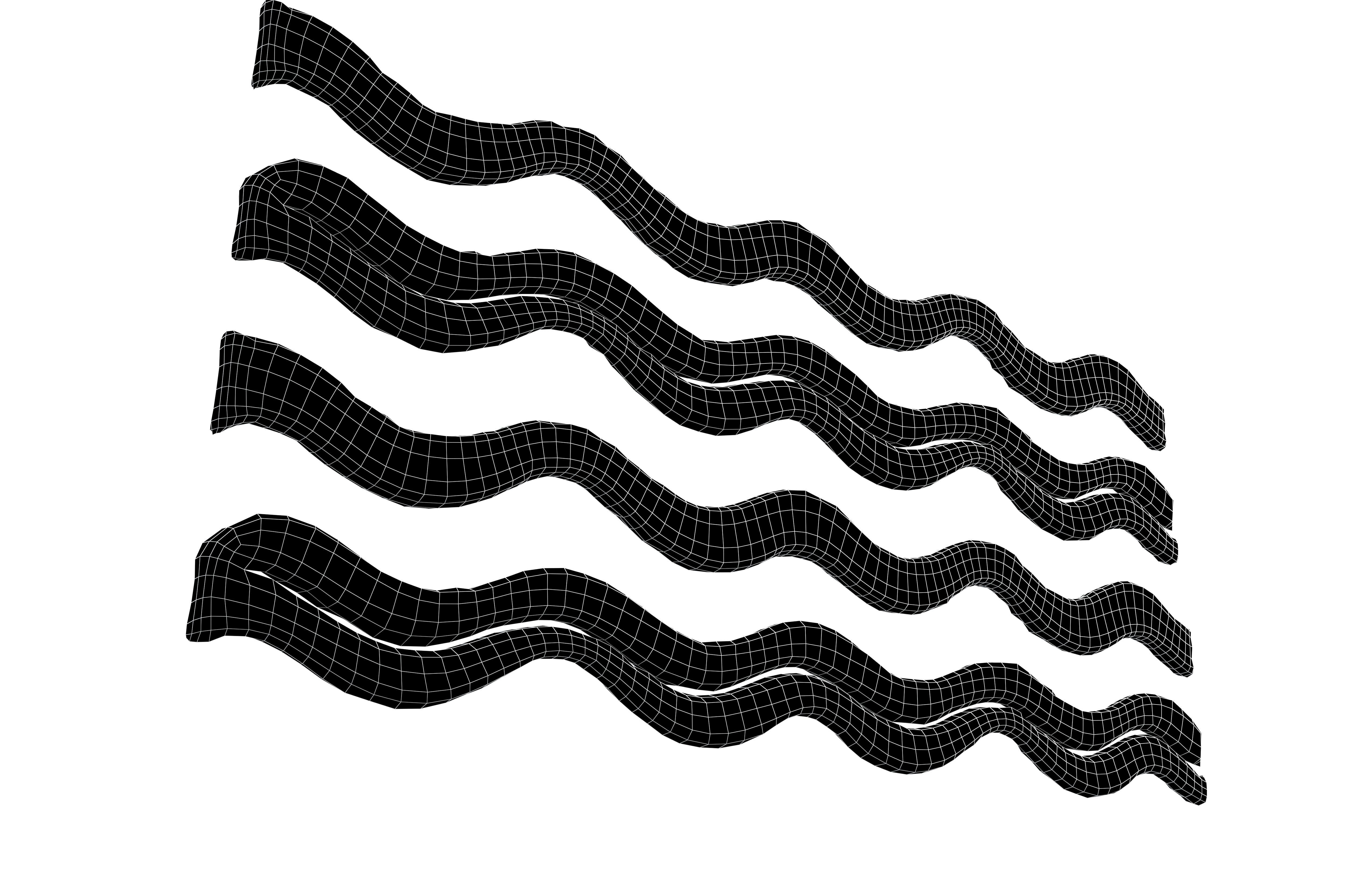 Abstract Ocean Waves Background v1 002 Low-poly 3D model_8