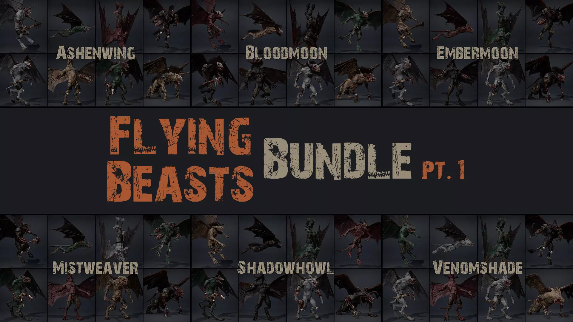 Flying Beasts Bundle Part 1 3D Model Pack