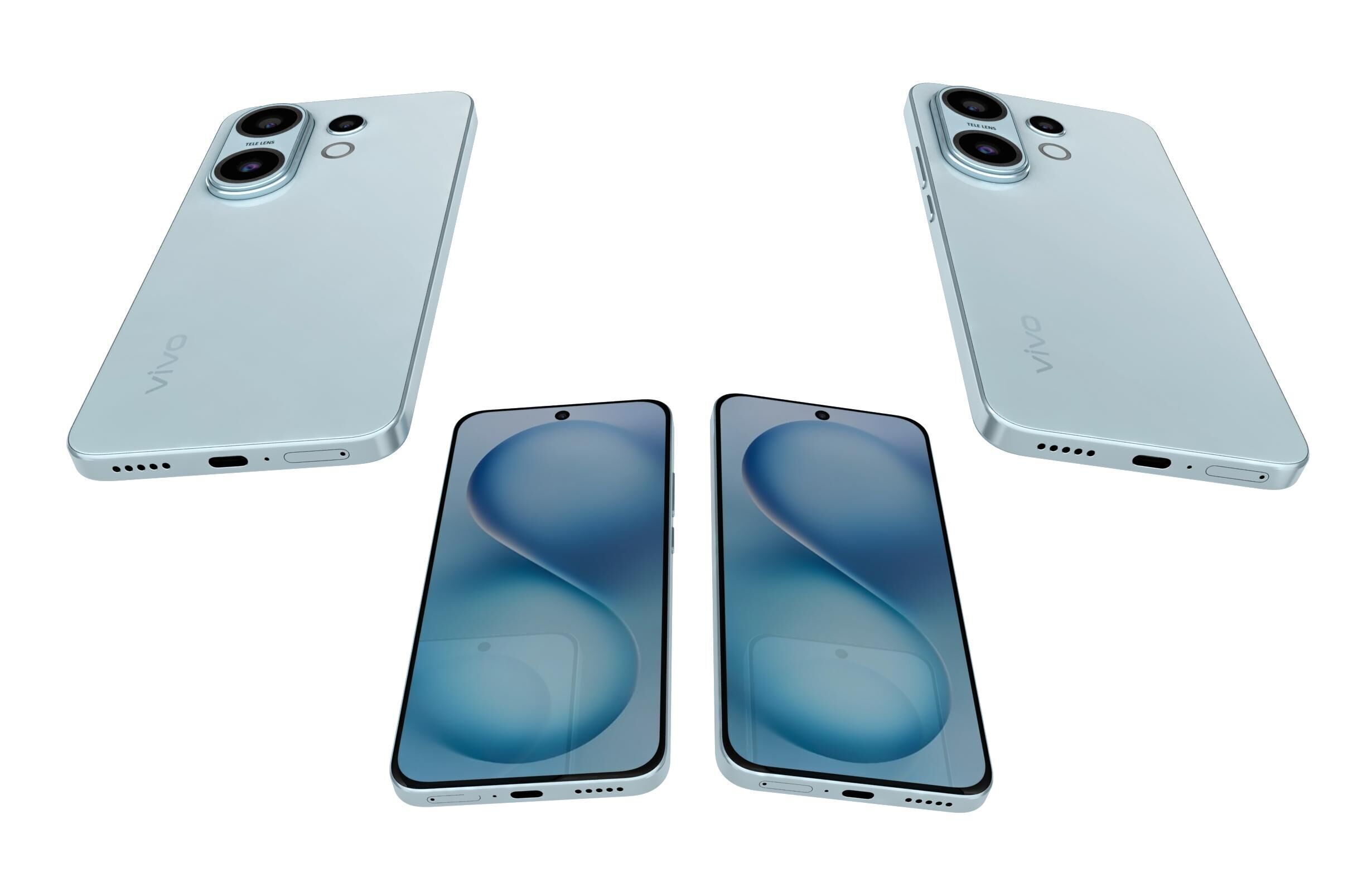 Vivo S30 Blue 3D model_5
