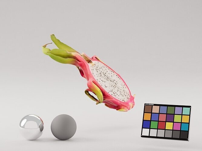 Half Cut Pitaya Dragon Fruit 3D model