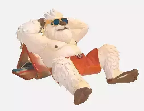 yeti sunbathing 3D print model