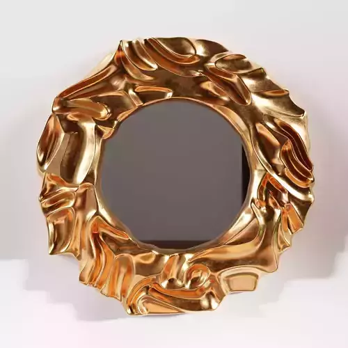 Round Mirror 3D Model Luxury Wall Decor for Interior Design