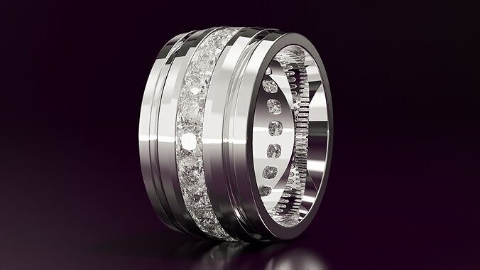 channel set cushion square eternity band N06 54EU size 3D print model