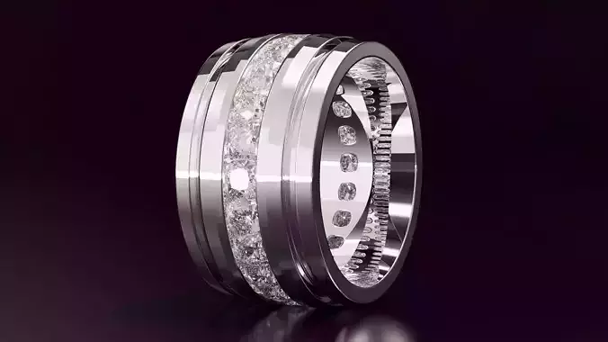 channel set cushion square eternity band N06 54EU size 3D print model