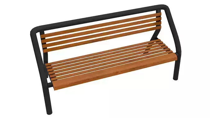 Garden or Street Bench 3D Model  Low-poly 3D model