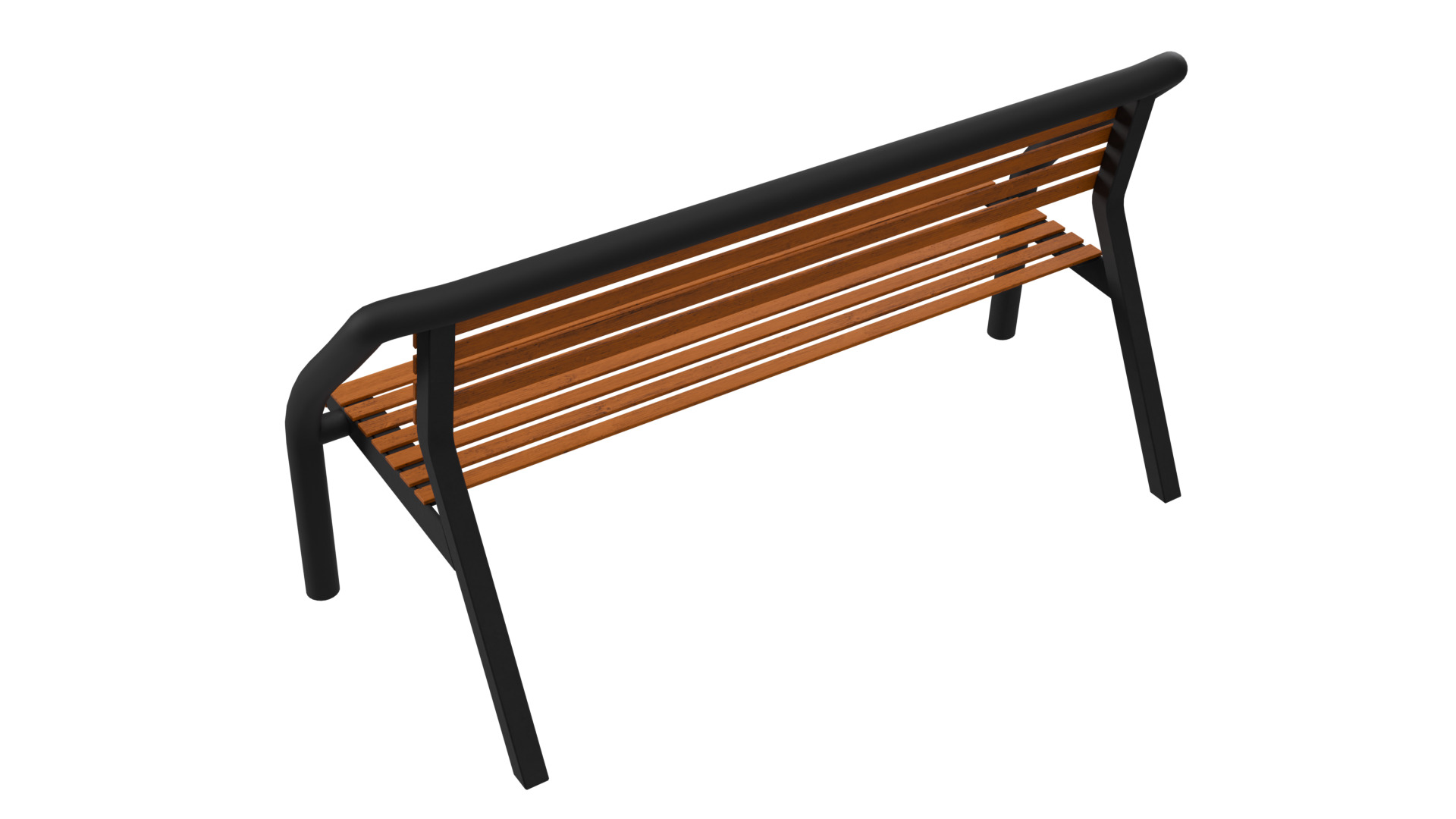 Garden or Street Bench 3D Model Low-poly 3D model_3