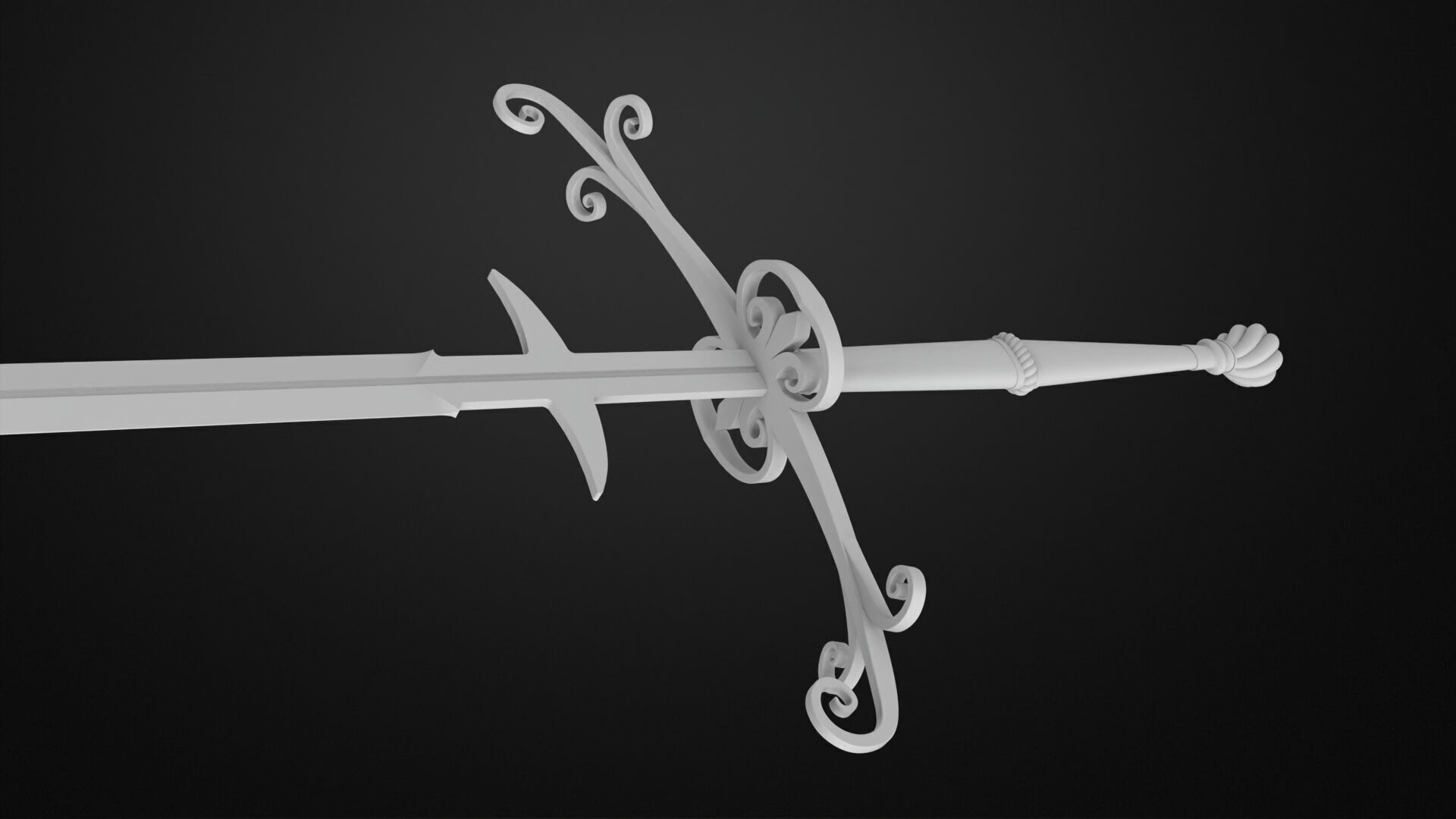 Weapons Encyclopedia 068 Zweihander 3D print model_7