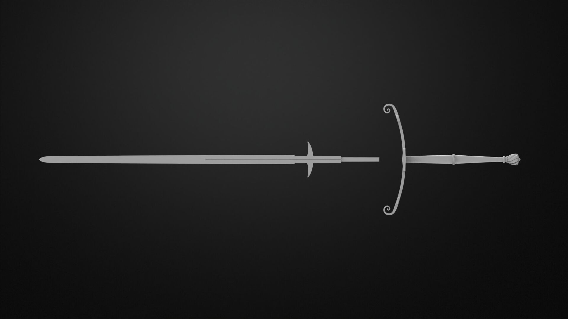 Weapons Encyclopedia 068 Zweihander 3D print model_9