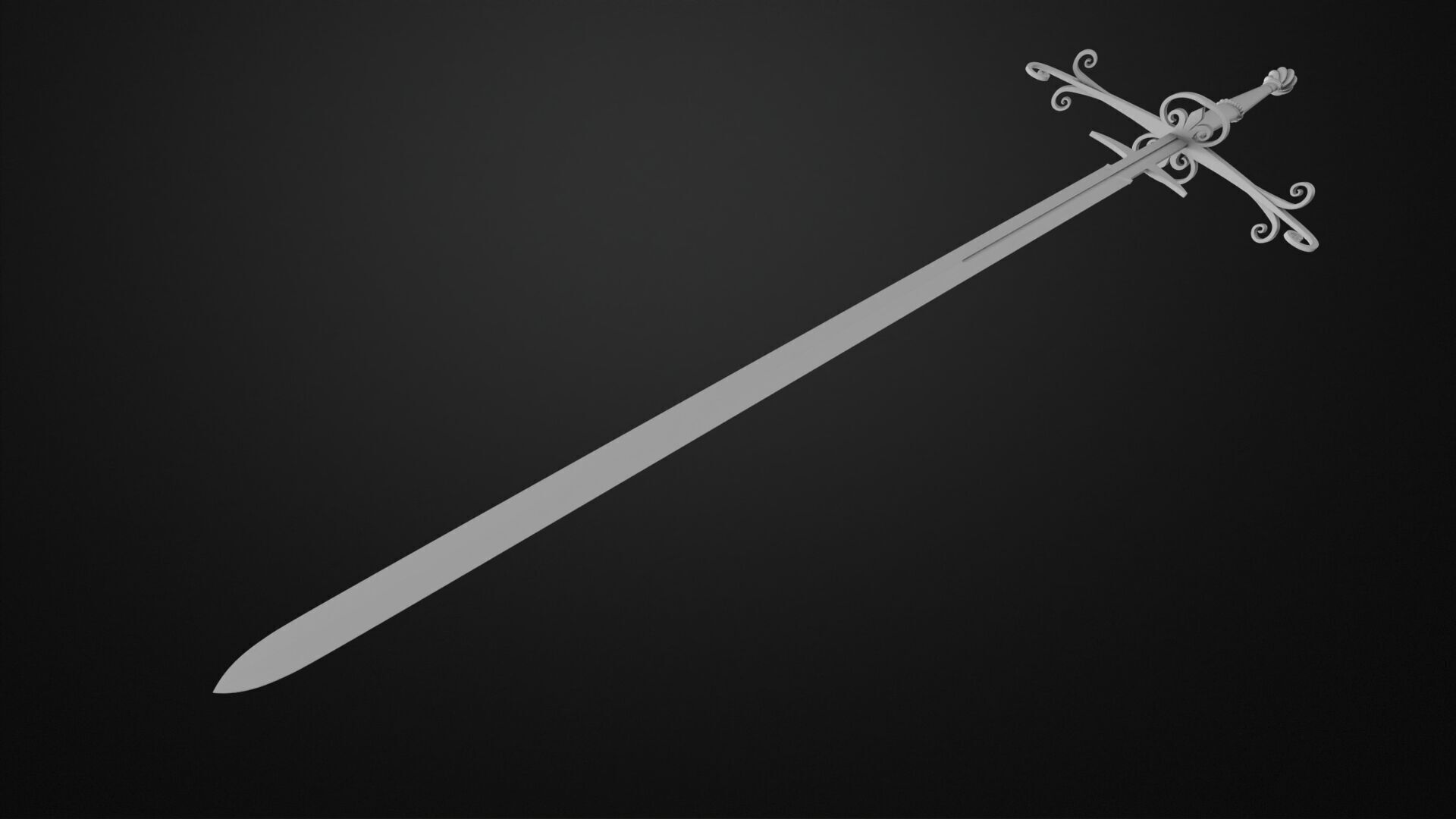 Weapons Encyclopedia 068 Zweihander 3D print model_5