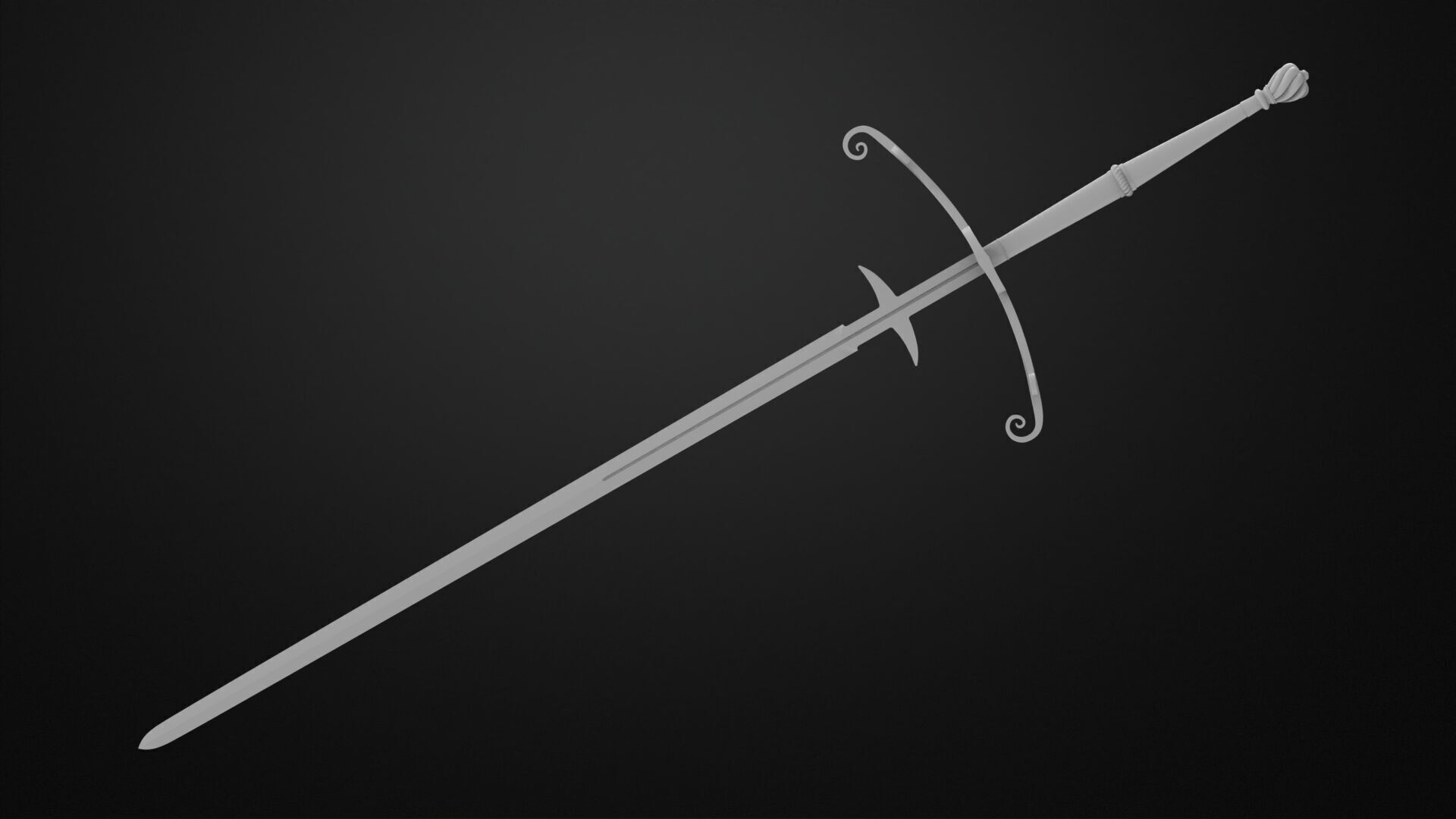 Weapons Encyclopedia 068 Zweihander 3D print model_2