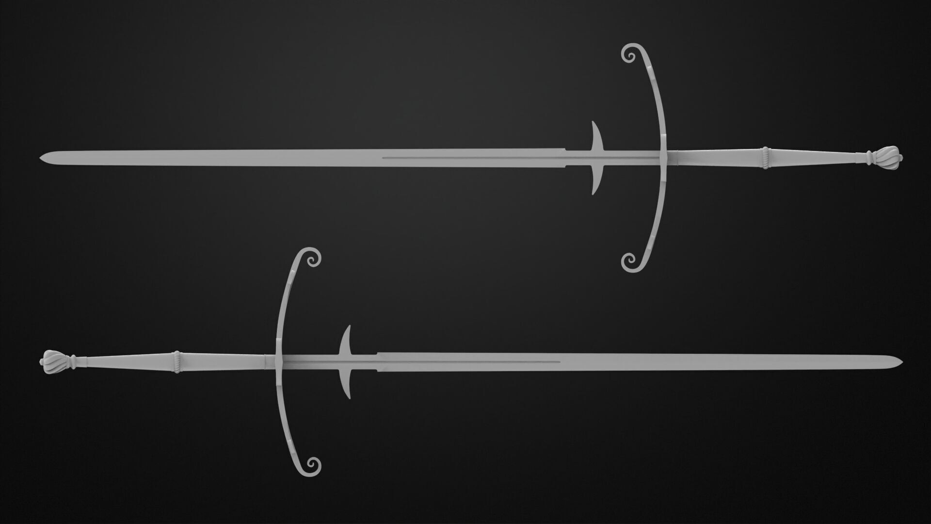 Weapons Encyclopedia 068 Zweihander 3D print model_3