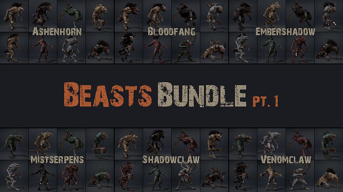 Beast Bundle Part 1 3D Model Collection