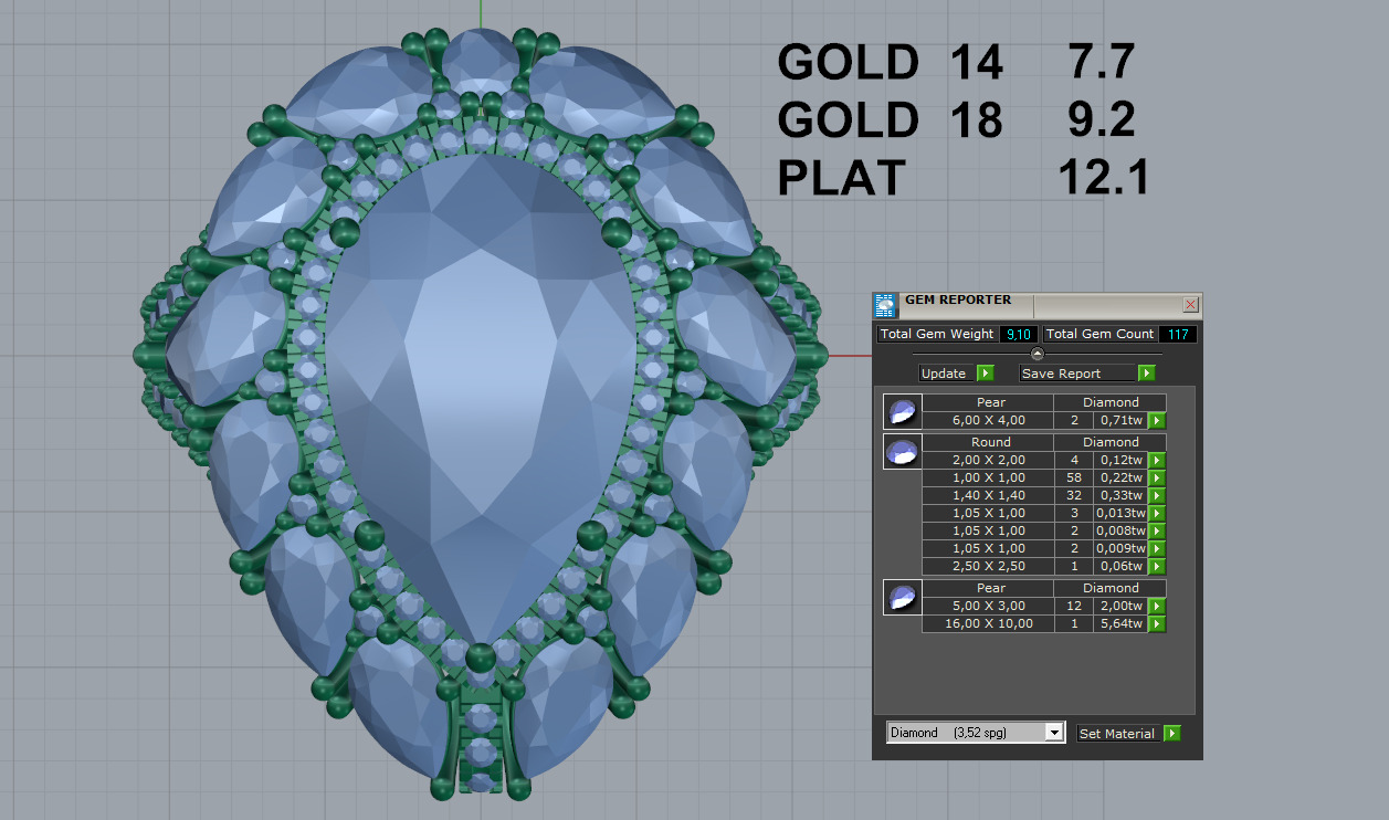 Luxury Pear ring 3D print model_22
