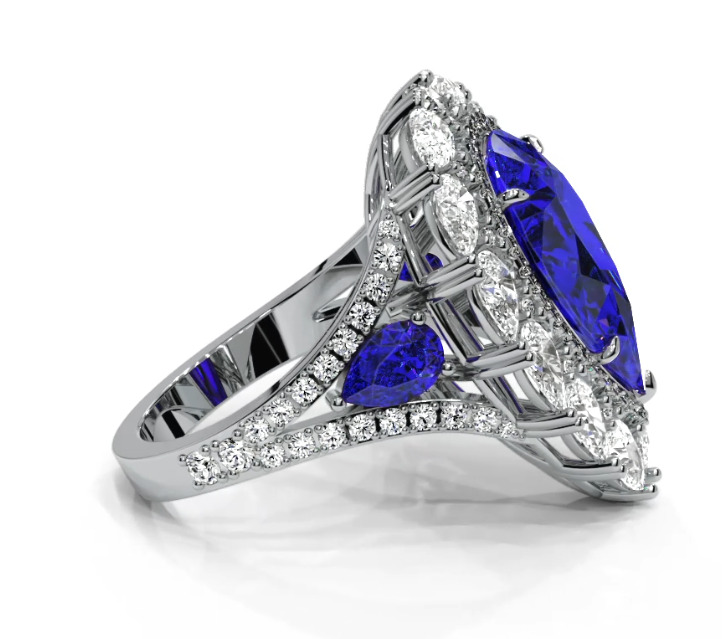 Luxury Pear ring 3D print model_16