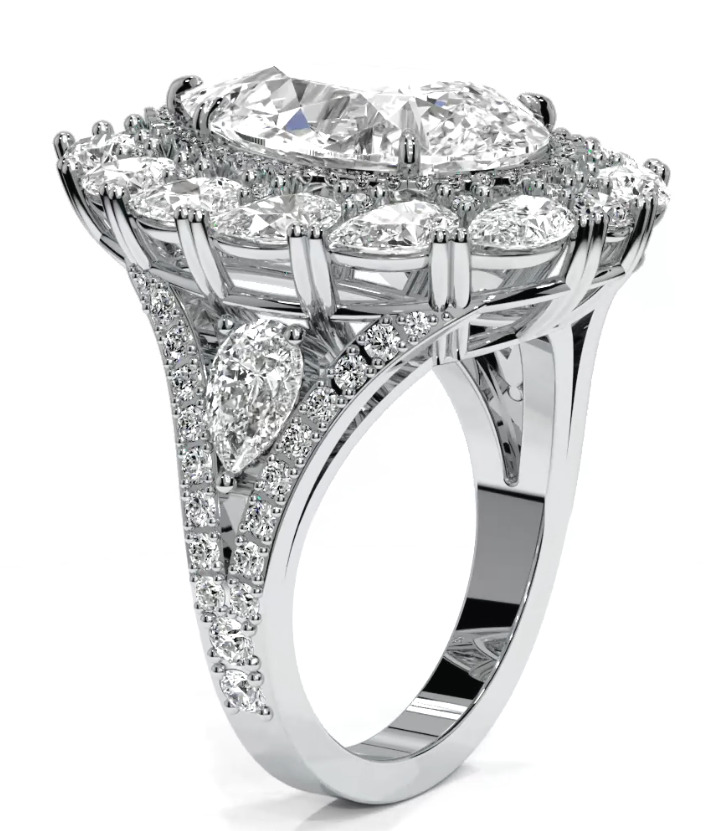 Luxury Pear ring 3D print model_9