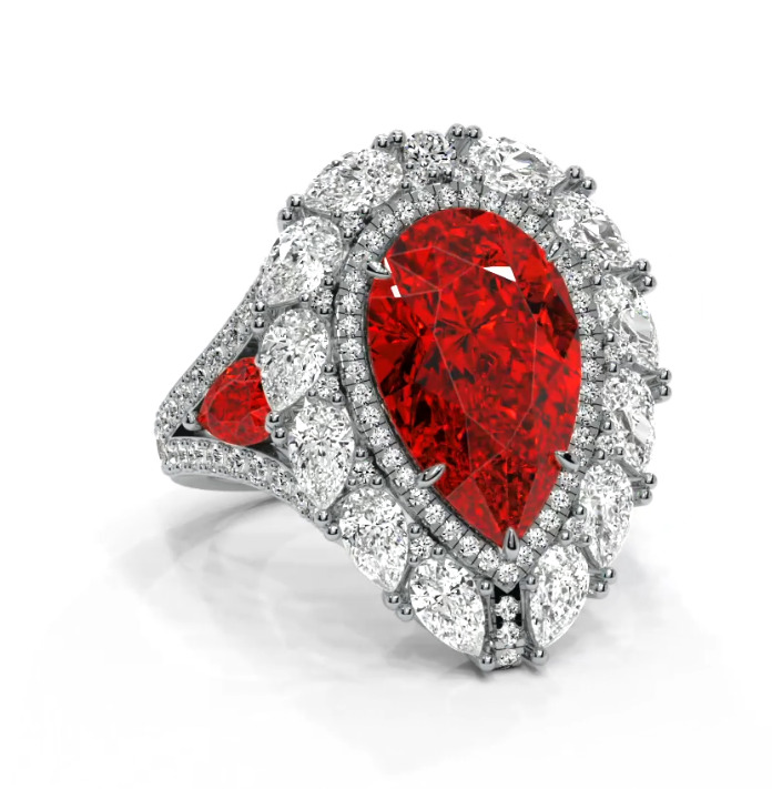 Luxury Pear ring 3D print model_29