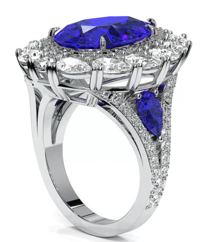 Luxury Pear ring 3D print model_19