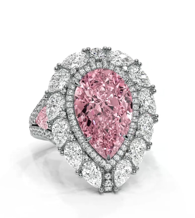 Luxury Pear ring 3D print model_21