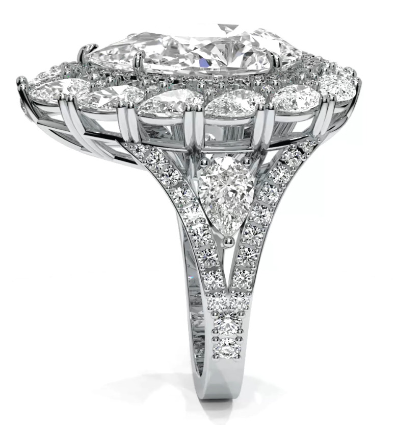 Luxury Pear ring 3D print model_8