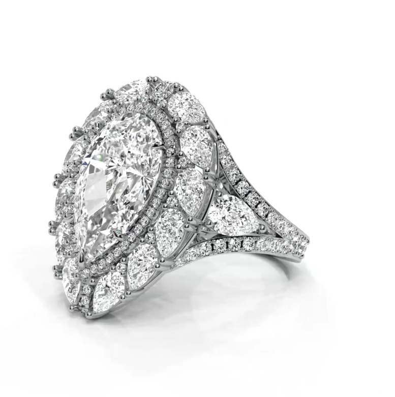 Luxury Pear ring 3D print model_38