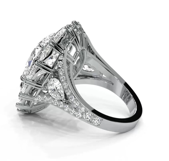 Luxury Pear ring 3D print model_2