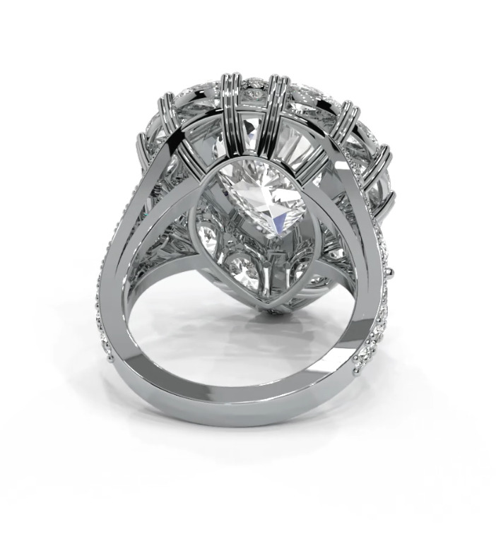 Luxury Pear ring 3D print model_4