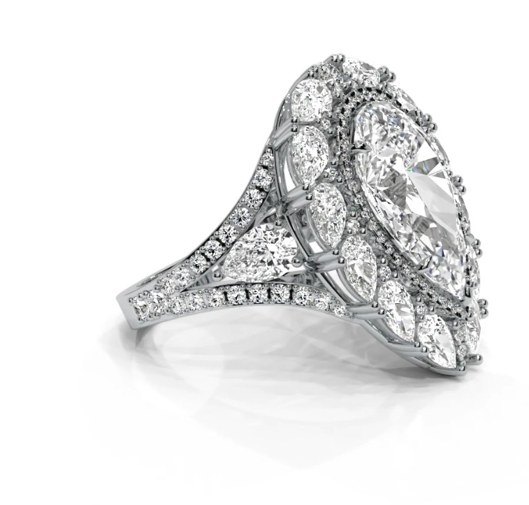 Luxury Pear ring 3D print model_33