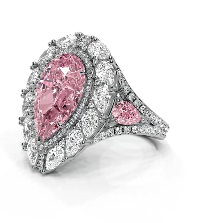 Luxury Pear ring 3D print model_23