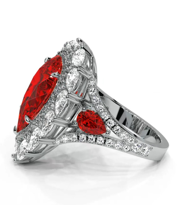 Luxury Pear ring 3D print model_31