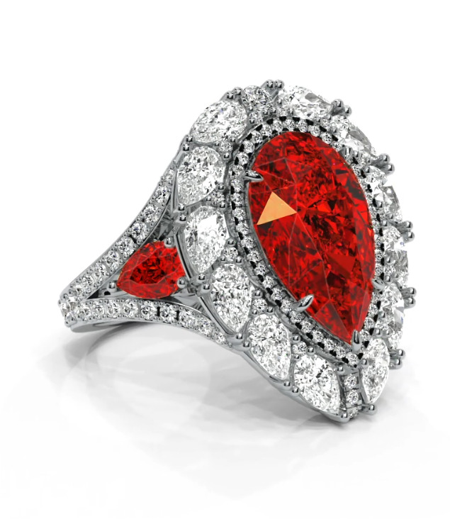 Luxury Pear ring 3D print model_28