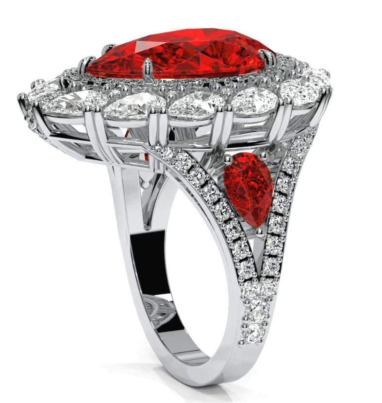 Luxury Pear ring 3D print model_32