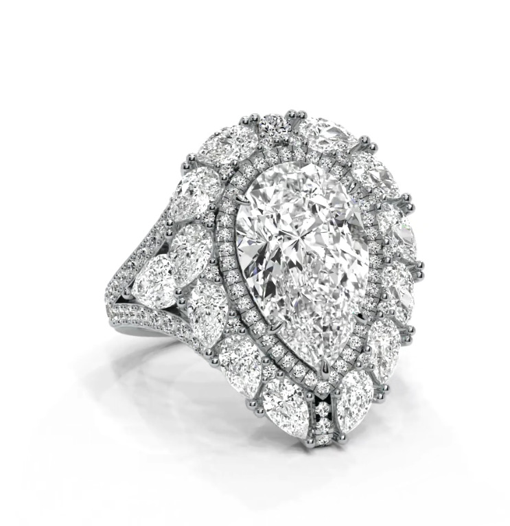 Luxury Pear ring 3D print model_36