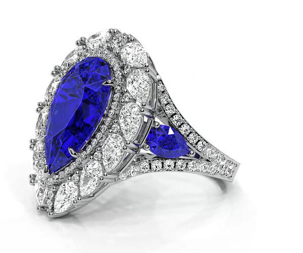 Luxury Pear ring 3D print model