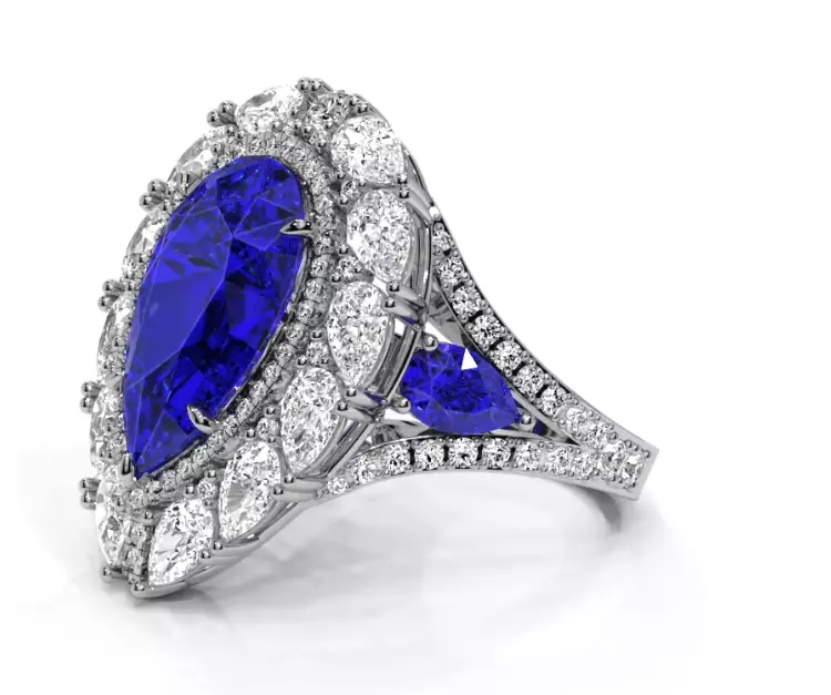 Luxury Pear ring 3D print model_0