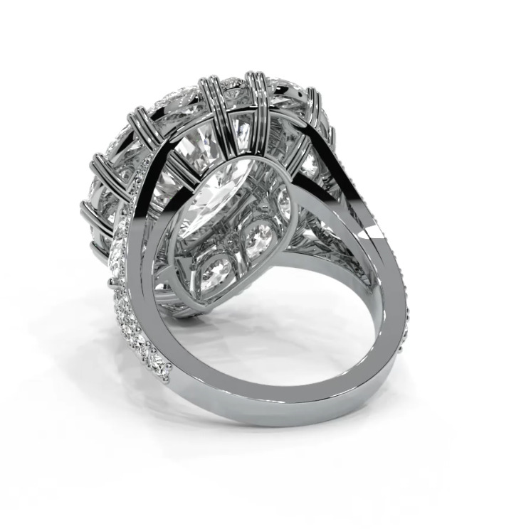 Luxury Pear ring 3D print model_3