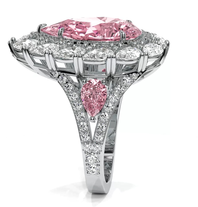 Luxury Pear ring 3D print model_26