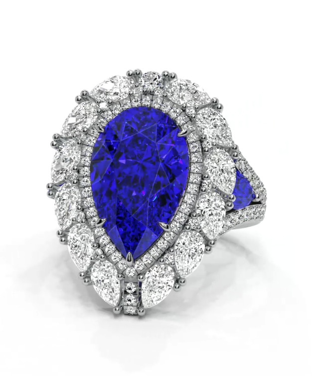 Luxury Pear ring 3D print model_15