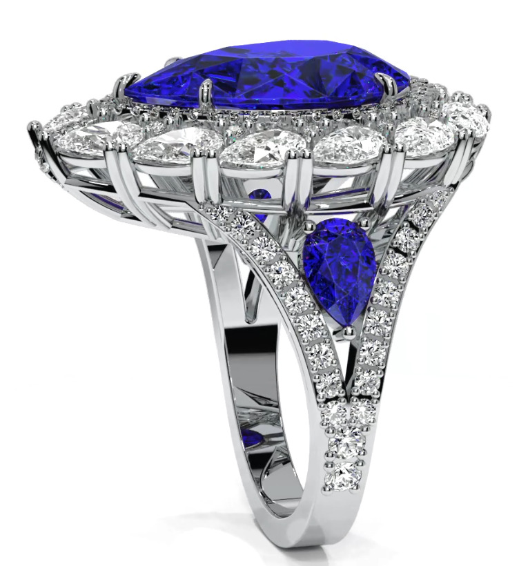 Luxury Pear ring 3D print model_17