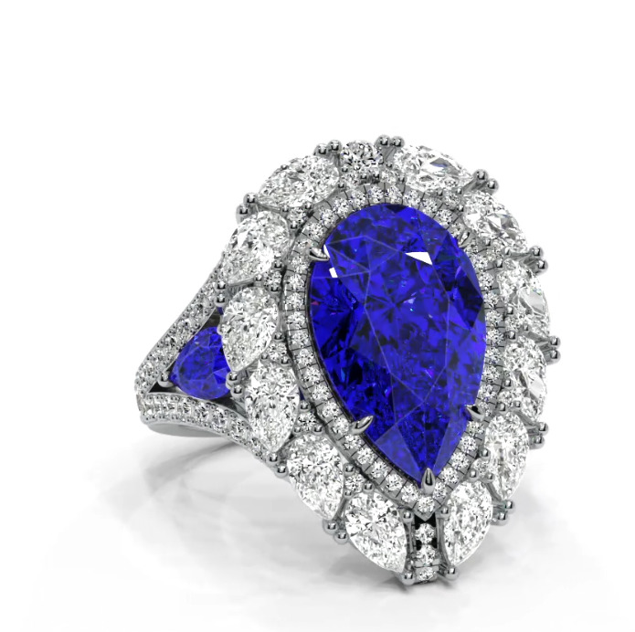 Luxury Pear ring 3D print model_14