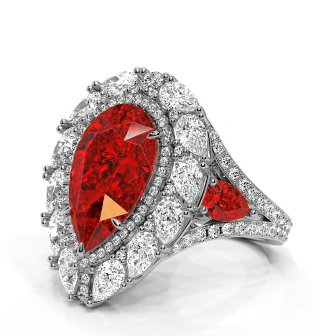 Luxury Pear ring 3D print model_30